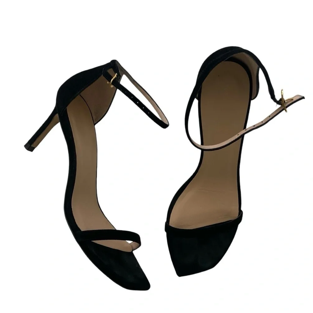 Stuart Weitzman Black Ankle Strap Sandals